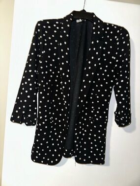 Size M Maurice’s Black & White Polka Dot Blazer